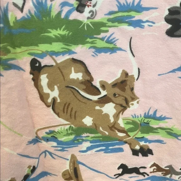 Nick & Nora Pink Western Print Pajama Top size small 3/2010